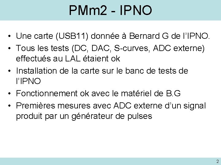PMm 2 - IPNO • Une carte (USB 11) donnée à Bernard G de