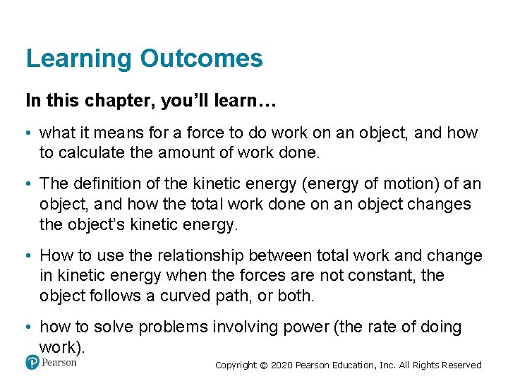 Learning Outcomes In this chapter, you’ll learn… • what it means for a force