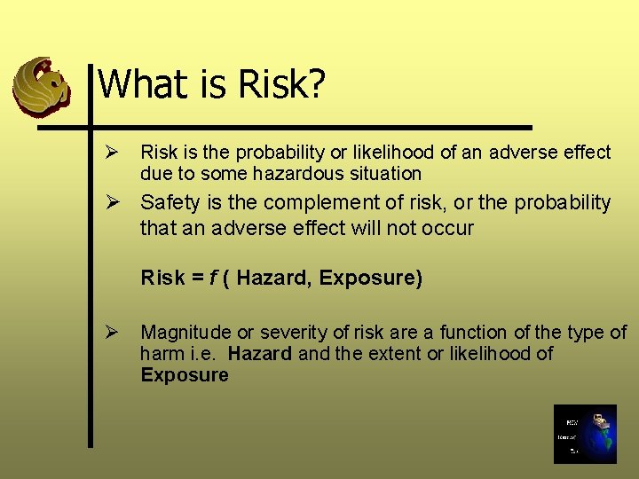 What is Risk? Ø Risk is the probability or likelihood of an adverse effect