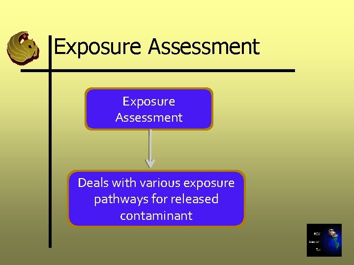 Exposure Assessment Deals with various exposure pathways for released contaminant 