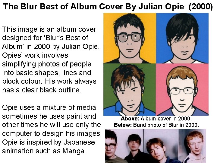 The Blur Best of Album Cover By Julian Opie (2000) This image is an