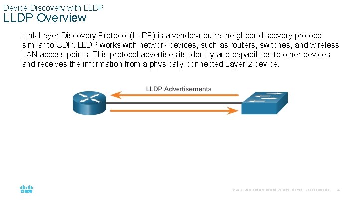 Device Discovery with LLDP Overview Link Layer Discovery Protocol (LLDP) is a vendor-neutral neighbor