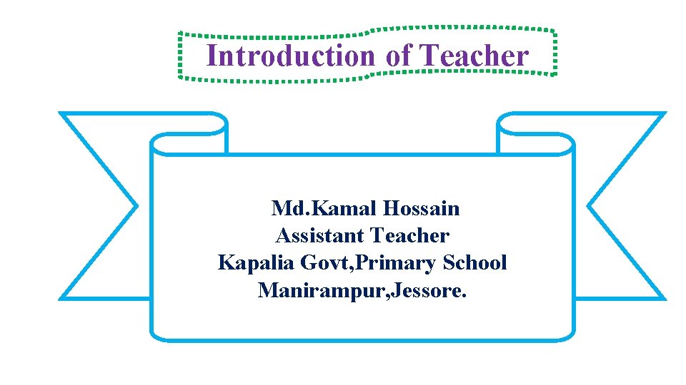 Introduction of Teacher Md. Kamal Hossain Assistant Teacher Kapalia Govt, Primary School Manirampur, Jessore.