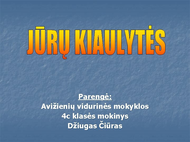 Parengė: Avižienių vidurinės mokyklos 4 c klasės mokinys Džiugas Čiūras 