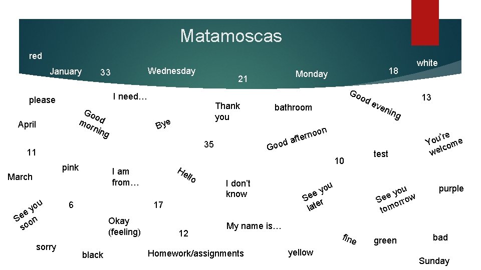 Matamoscas red January Wednesday 33 Go o mo d rnin g April Go Thank