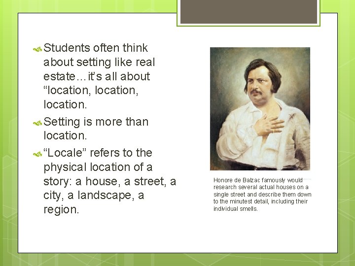 Elements of Literature 1 plot 2 setting 3