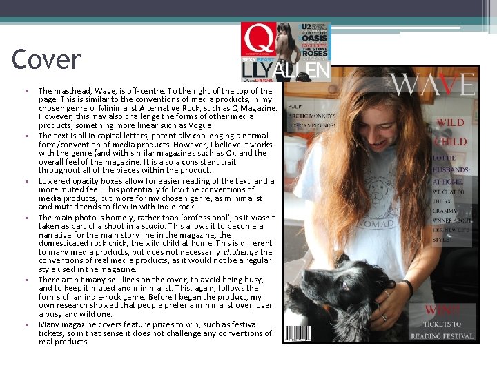 Cover • • • The masthead, Wave, is off-centre. To the right of the Cover • • • The masthead, Wave, is off-centre. To the right of the