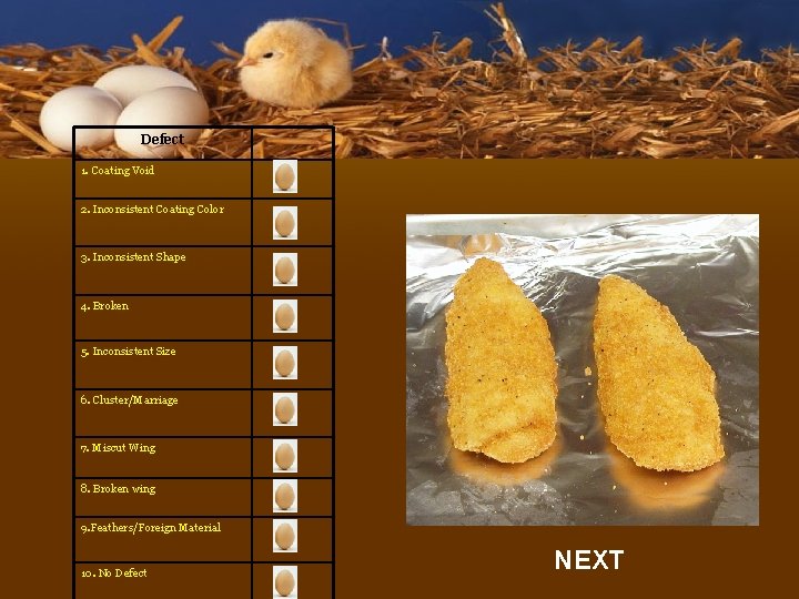Defect 1. Coating Void 2. Inconsistent Coating Color 3. Inconsistent Shape 4. Broken 5.