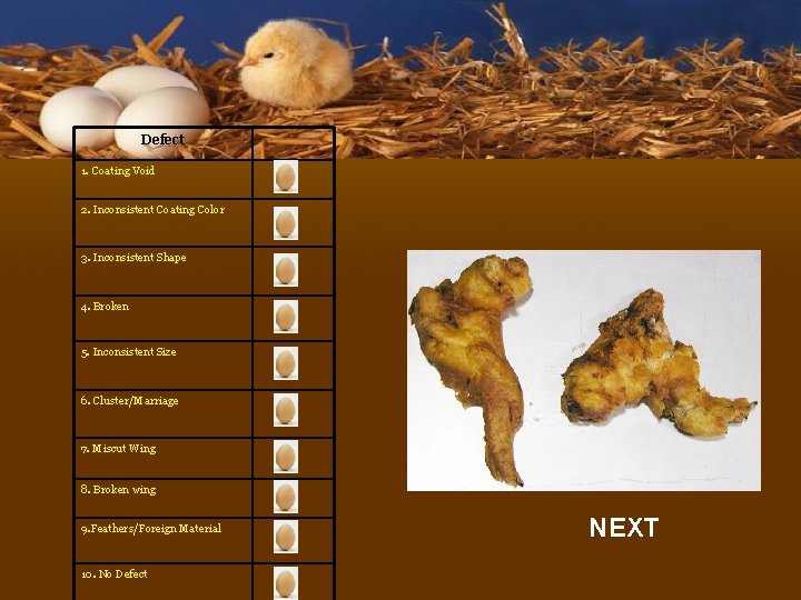 Defect 1. Coating Void 2. Inconsistent Coating Color 3. Inconsistent Shape 4. Broken 5.