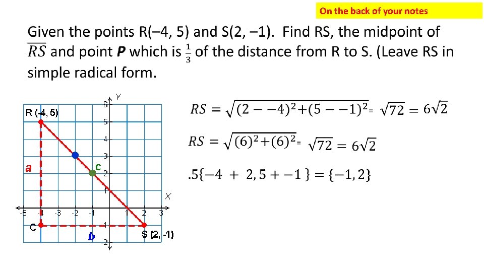 On the back of your notes – 4 + 2 = – 2 5–