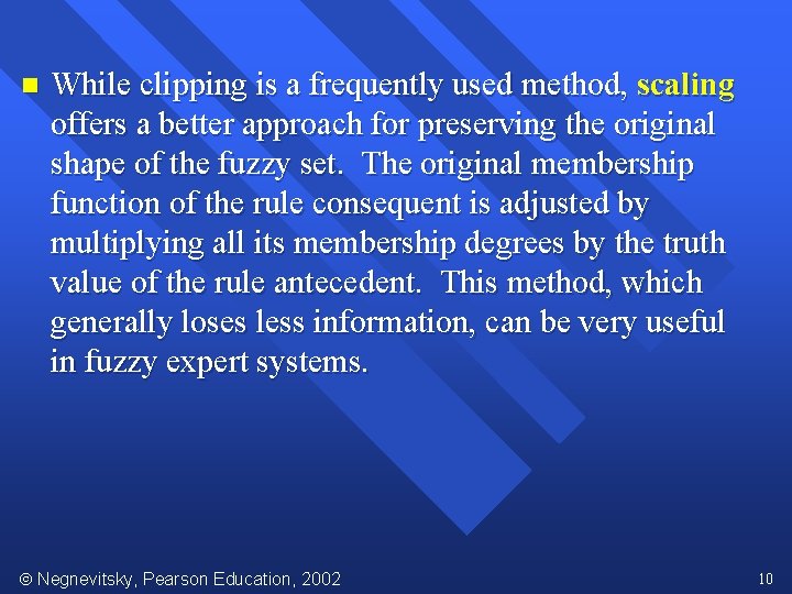 Lecture 5 Fuzzy expert systems Fuzzy inference n