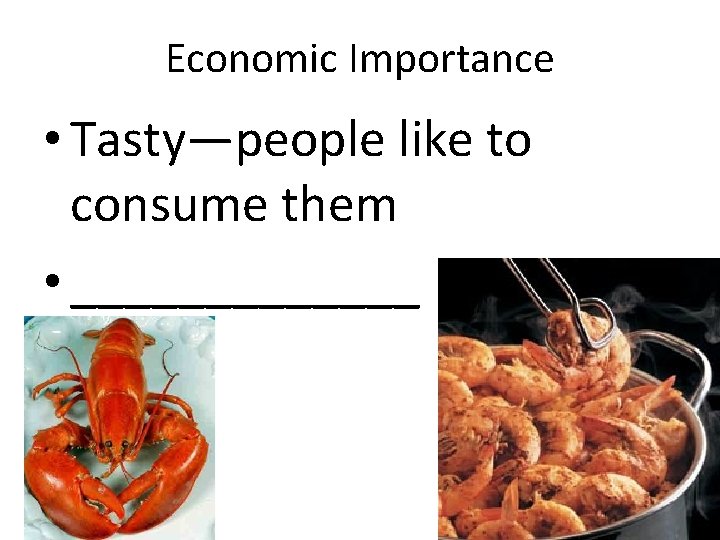 Economic Importance • Tasty—people like to consume them • _______ 