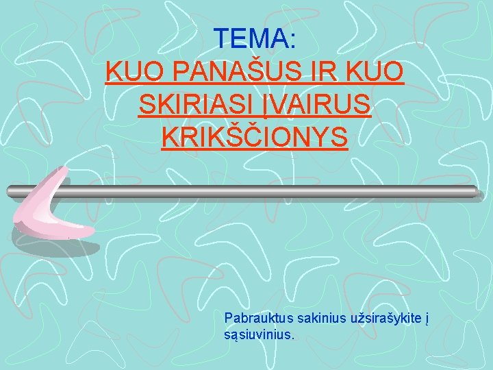 TEMA: KUO PANAŠUS IR KUO SKIRIASI ĮVAIRUS KRIKŠČIONYS Pabrauktus sakinius užsirašykite į sąsiuvinius. 