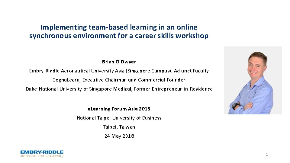 Implementing team-based learning in an online synchronous environment for a career skills workshop Brian