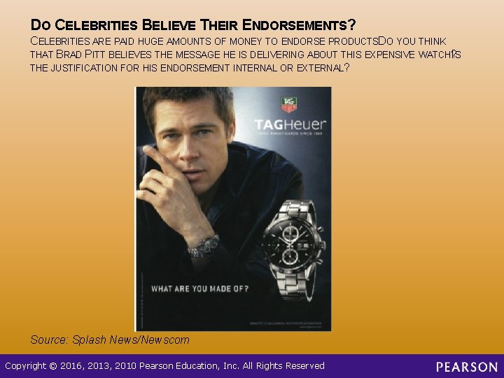 DO CELEBRITIES BELIEVE THEIR ENDORSEMENTS? CELEBRITIES ARE PAID HUGE AMOUNTS OF MONEY TO ENDORSE