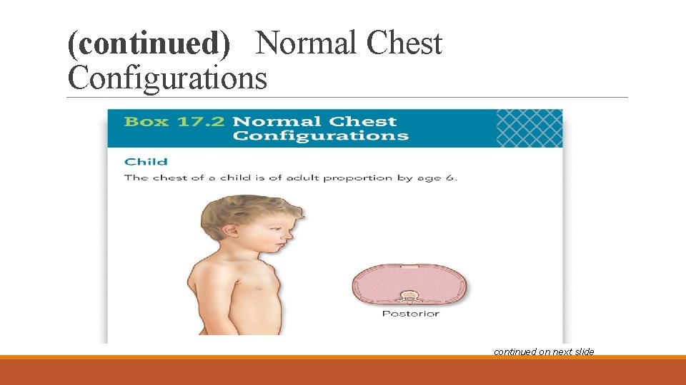 (continued) Normal Chest Configurations continued on next slide 