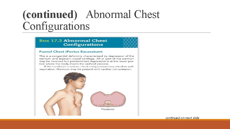 (continued) Abnormal Chest Configurations continued on next slide 