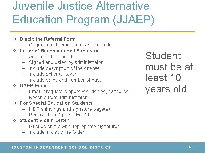 Juvenile Justice Alternative Education Program (JJAEP) v Discipline Referral Form – Original must remain