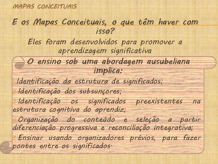 MAPAS CONCEITUAIS E os Mapas Conceituais, o que têm haver com isso? Eles foram