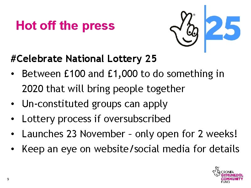 Hot off the press #Celebrate National Lottery 25 • Between £ 100 and £