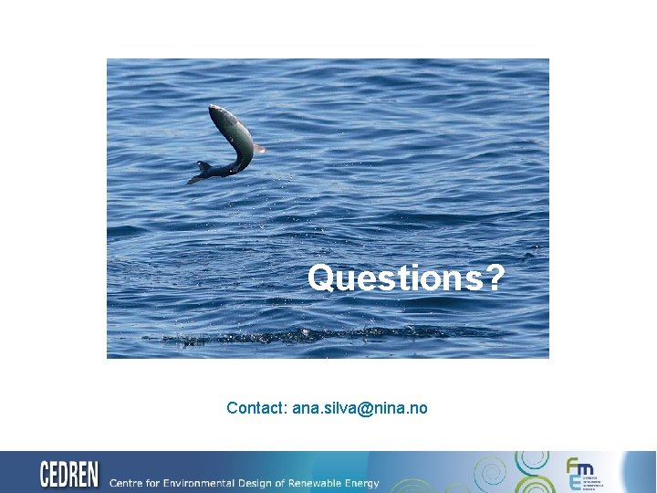 Questions? Contact: ana. silva@nina. no 