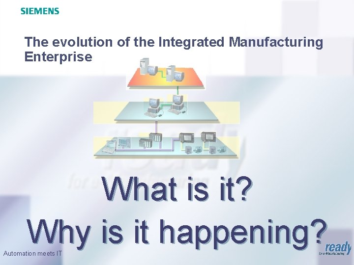 The evolution of the Integrated Manufacturing Enterprise What is it? Why is it happening?