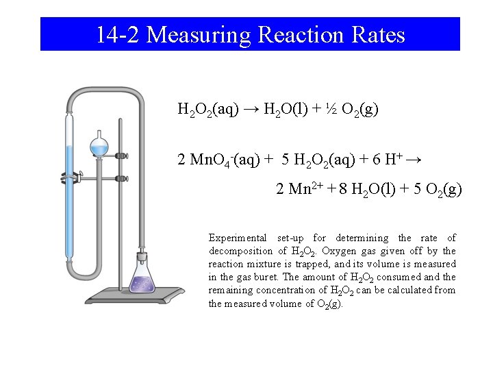 14 -2 Measuring Reaction Rates H 2 O 2(aq) → H 2 O(l) +