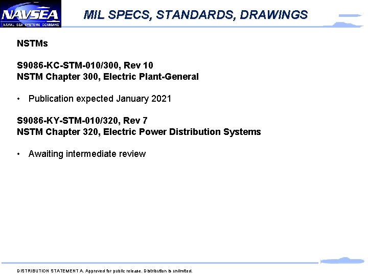 MIL SPECS, STANDARDS, DRAWINGS NSTMs S 9086 -KC-STM-010/300, Rev 10 NSTM Chapter 300, Electric