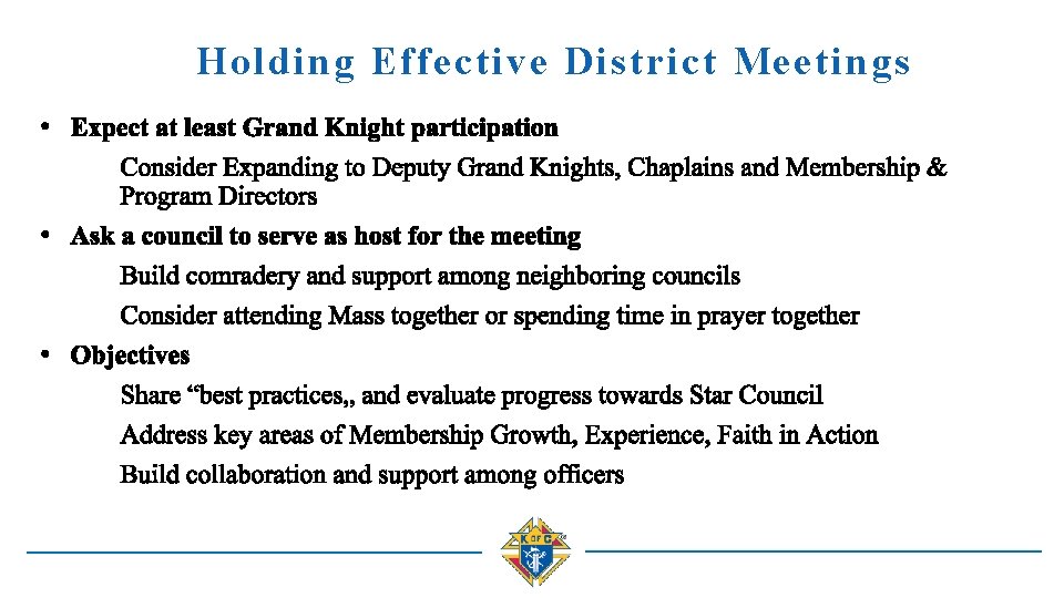 Holding Effective District Meetings 