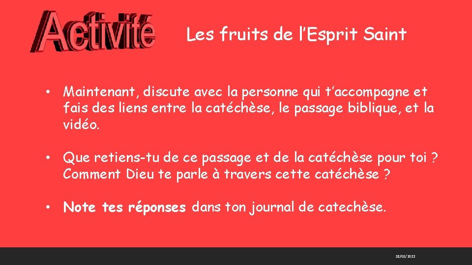 Les fruits de LEsprit Saint et le CRDO