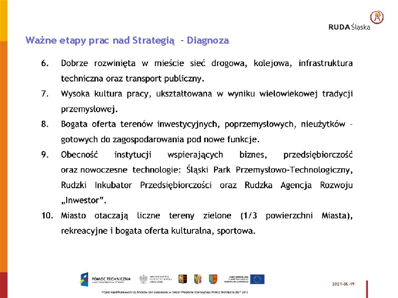 Ważne etapy prac nad Strategią - Diagnoza 2021 -06 -19 