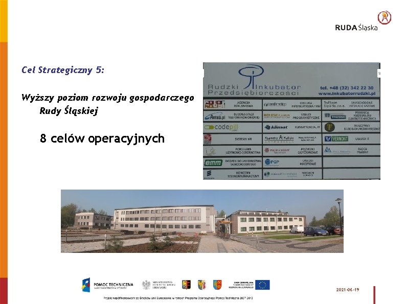 Cel Strategiczny 5: Wyższy poziom rozwoju gospodarczego Rudy Śląskiej 8 celów operacyjnych 2021 -06