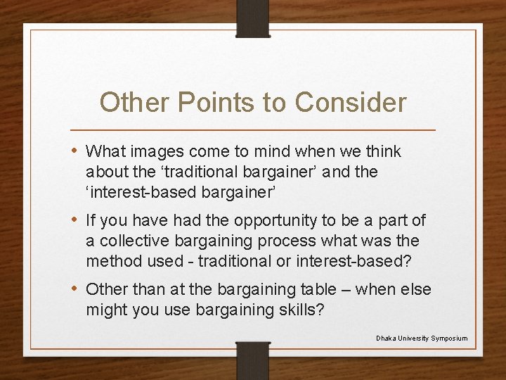 Other Points to Consider • What images come to mind when we think about