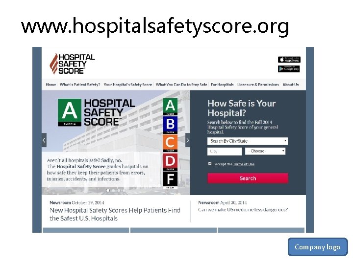 www. hospitalsafetyscore. org Company logo 