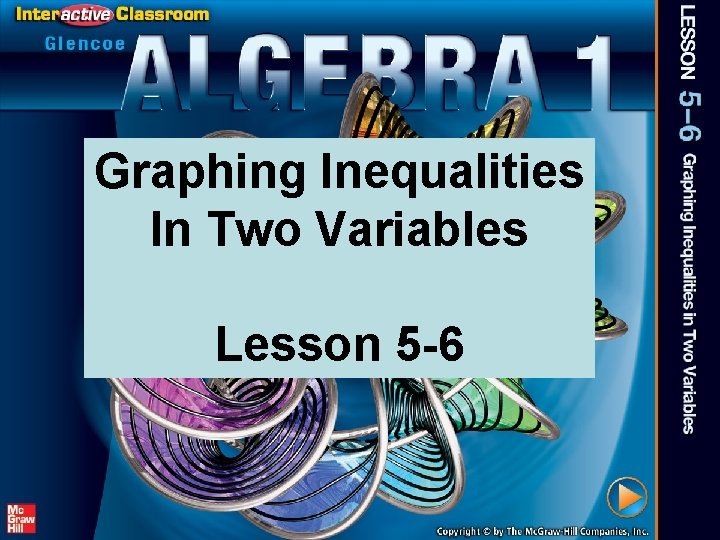 Graphing Inequalities In Two Variables Lesson 5 -6 