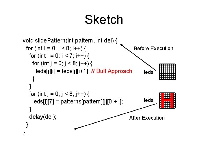 Sketch void slide. Pattern(int pattern, int del) { for (int l = 0; l