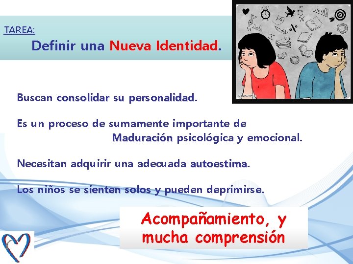 TAREA: Definir una Nueva Identidad. Buscan consolidar su personalidad Es un proceso de sumamente