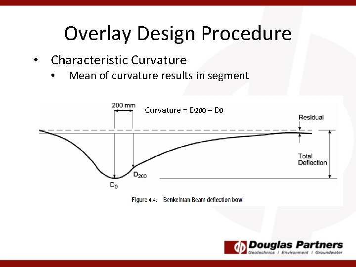 Overlay Design Procedure • Characteristic Curvature • Mean of curvature results in segment Curvature