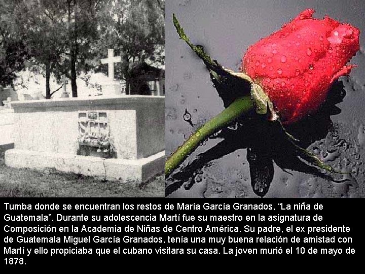 Tumba donde se encuentran los restos de María García Granados, “La niña de Guatemala”.