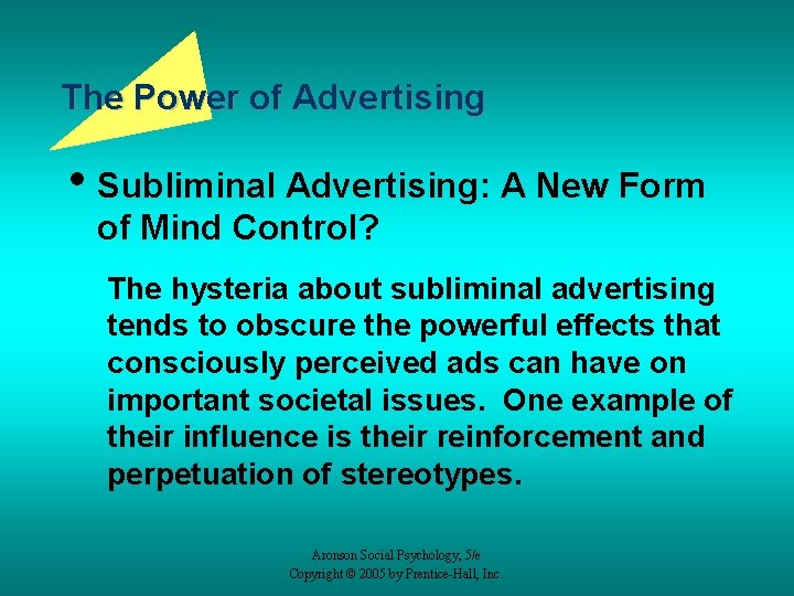 The Power of Advertising • Subliminal Advertising: A New Form of Mind Control? The