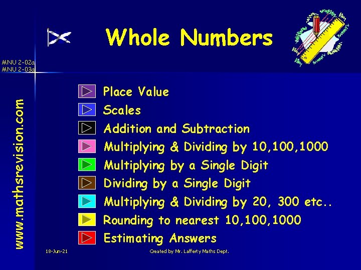 Whole Numbers www. mathsrevision. com MNU 2 -02 a MNU 2 -03 a Place