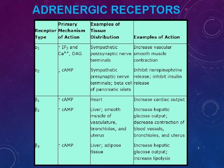 ADRENERGIC RECEPTORS 7 