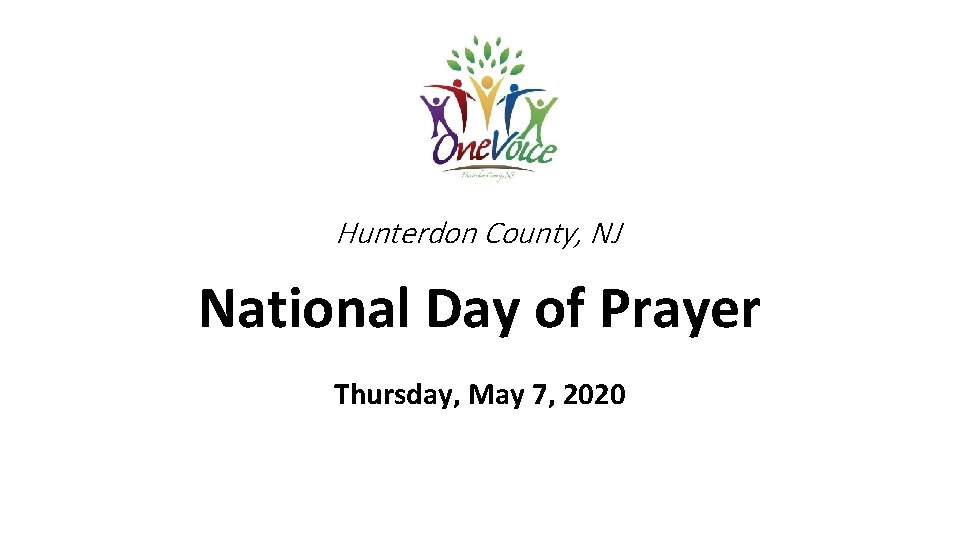 Hunterdon County, NJ National Day of Prayer Thursday, May 7, 2020 