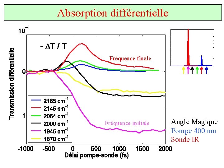 Absorption différentielle -4 Fréquence finale Fréquence initiale Angle Magique Pompe 400 nm Sonde IR