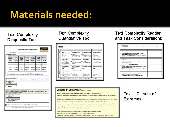 Practice with Text Disciplinary Literacy Complexity Conference 2