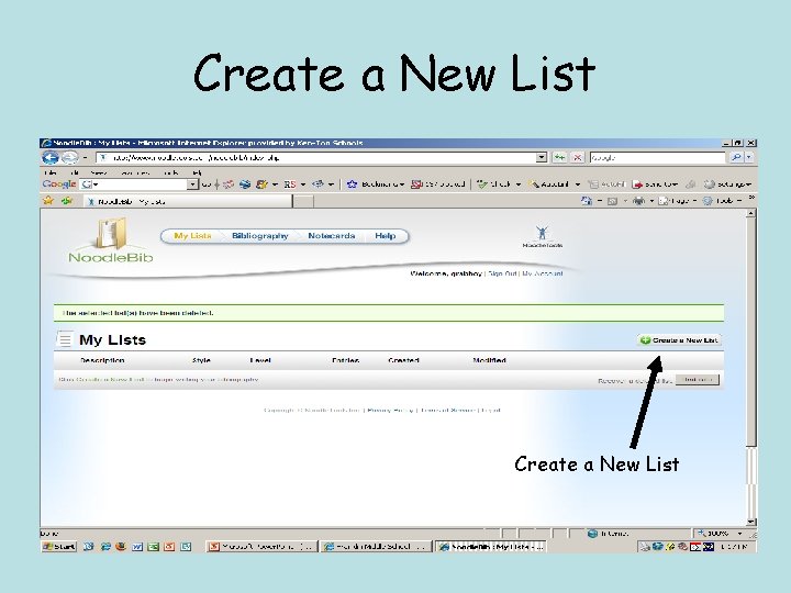 Create a New List 