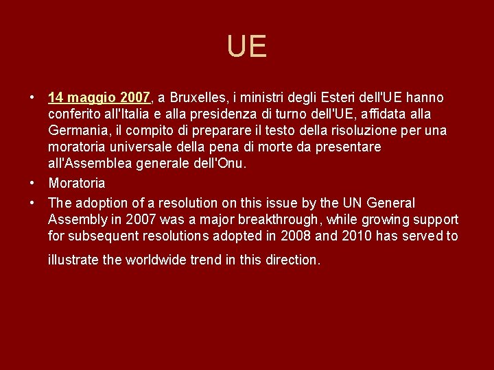 UE • 14 maggio 2007, a Bruxelles, i ministri degli Esteri dell'UE hanno conferito