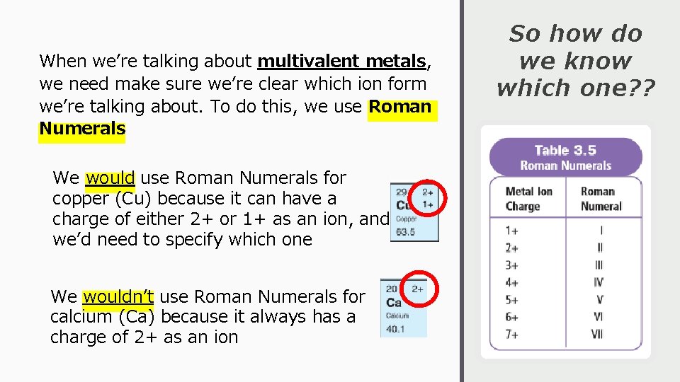 When we’re talking about multivalent metals, we need make sure we’re clear which ion