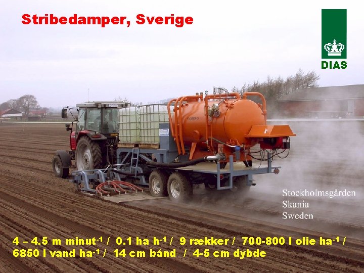 Stribedamper, Sverige DIAS 4 – 4. 5 m minut-1 / 0. 1 ha h-1