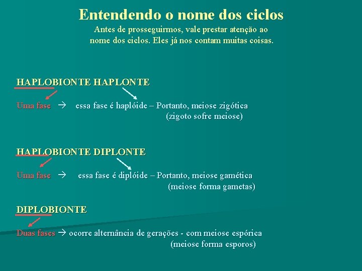 Entendendo o nome dos ciclos Antes de prosseguirmos, vale prestar atenção ao nome dos Entendendo o nome dos ciclos Antes de prosseguirmos, vale prestar atenção ao nome dos